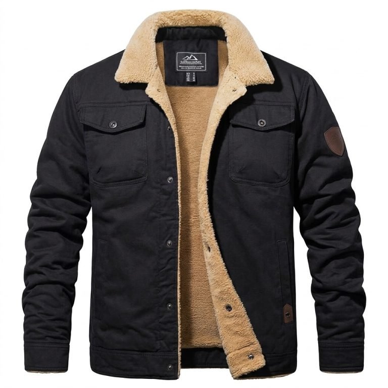 Men’s Sherpa Lined Winter Jacket – Premium & Cozy Coat