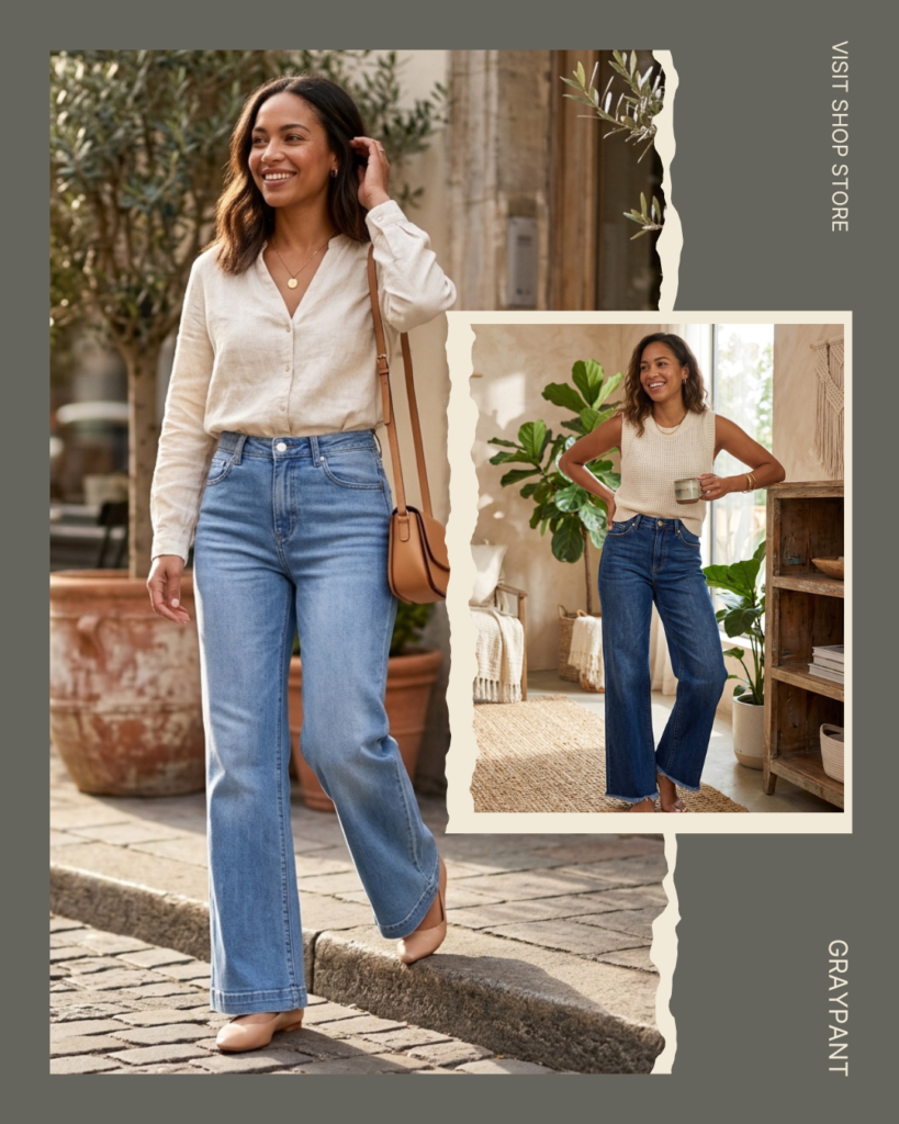 High-Rise Wide-Leg Flare Jeans for Women - Alternate View