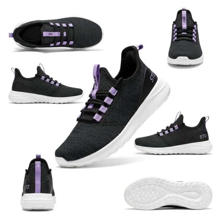 STQ Women’s Slip-On Walking Shoes with Cushioned Knit Upper - Alternate