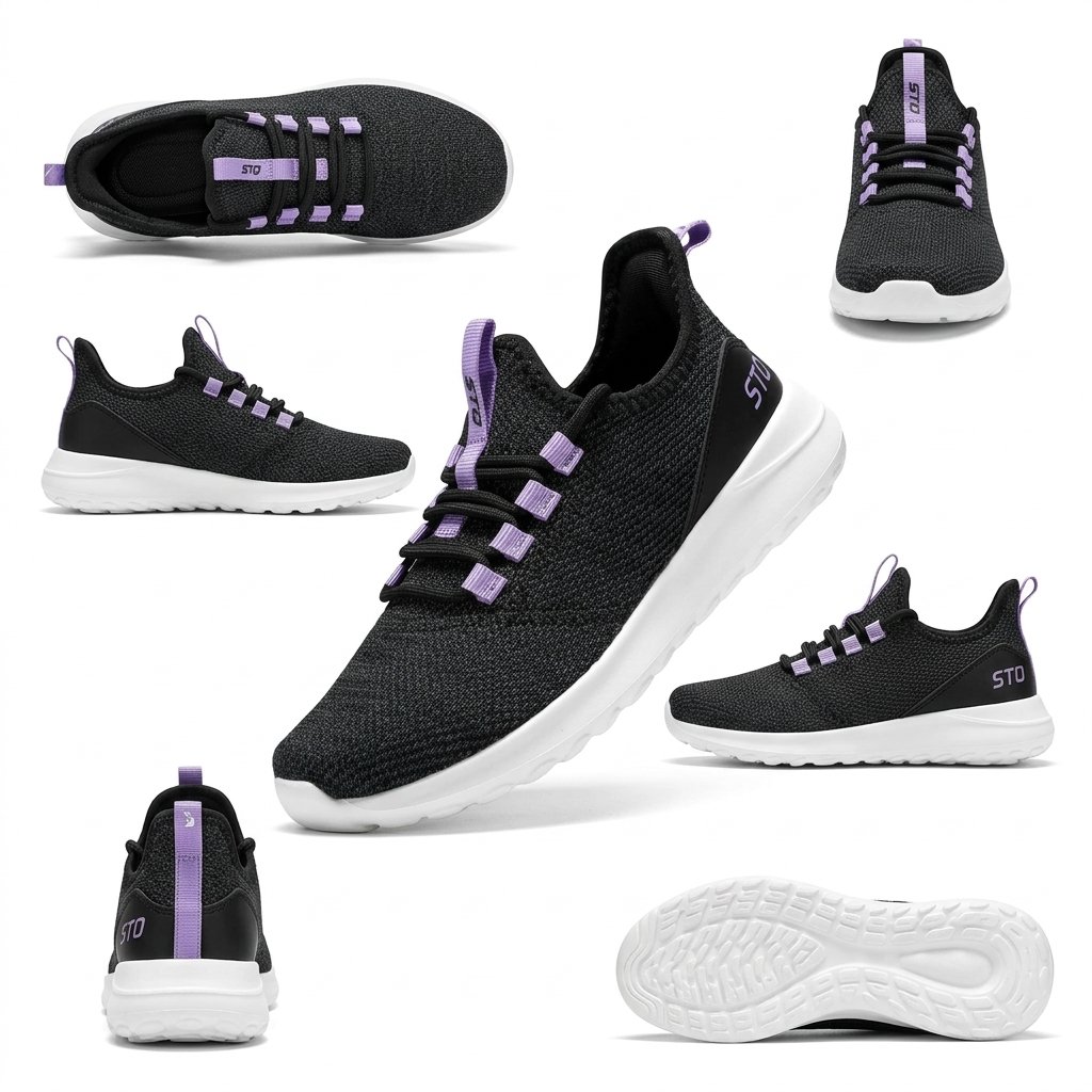 STQ Women’s Slip-On Walking Shoes with Cushioned Knit Upper - Alternate View