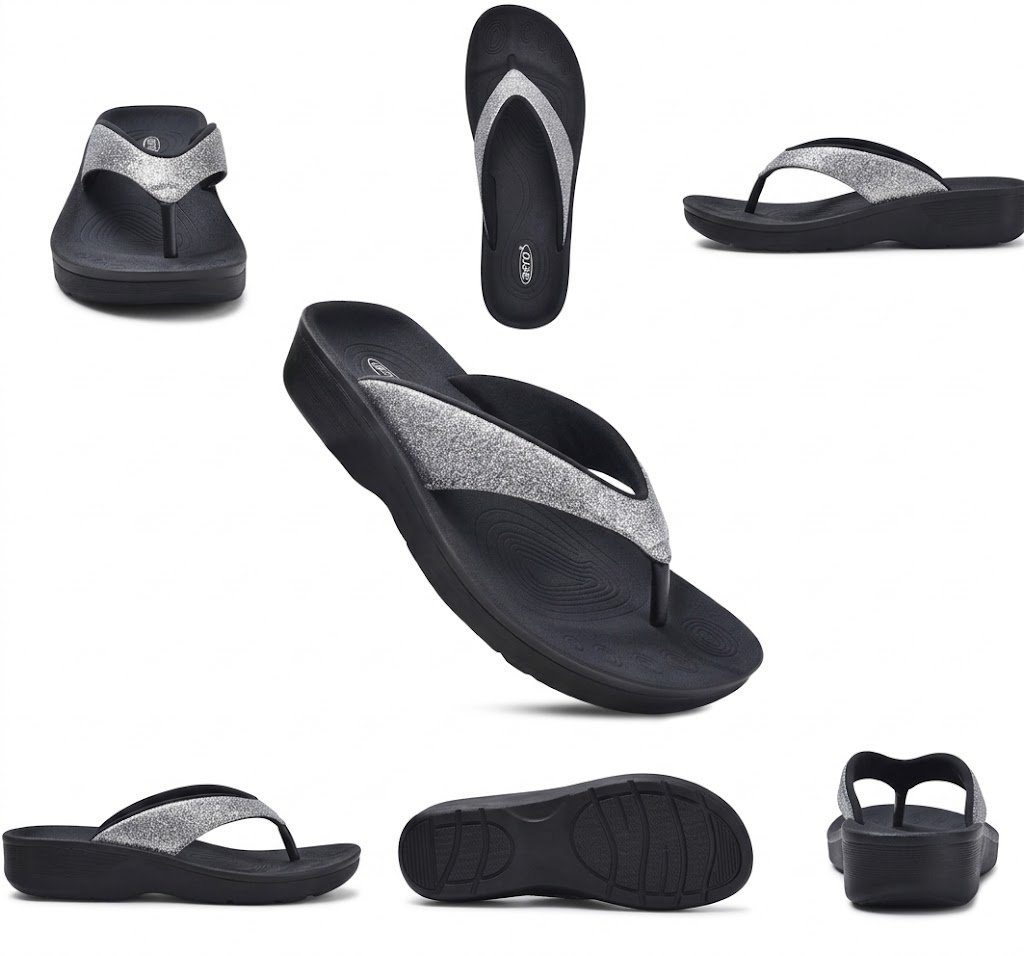 AEROTHOTIC Women’s Arch Support Flip Flops with Cushioned Straps - Alternate View