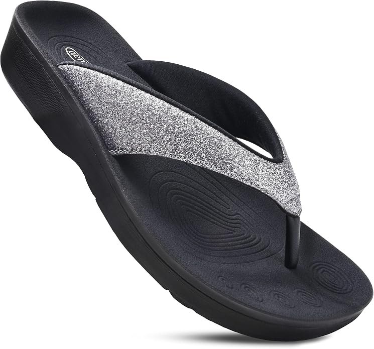 AEROTHOTIC Women’s Arch Support Flip Flops with Cushioned Straps