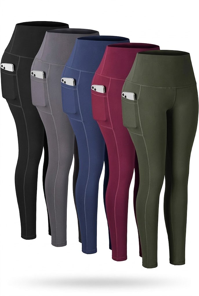 Women’s High Waisted Leggings with Pockets CHRLEISURE – Tummy Control Workout & Yoga Pants