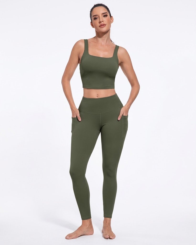 Women’s High Waisted Leggings with Pockets CHRLEISURE – Tummy Control Workout & Yoga Pants - Alternate View