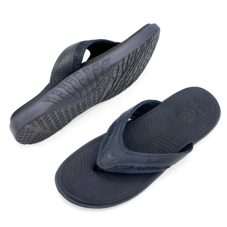 KuaiLu Men’s Orthotic Flip Flops with Arch Support & Yoga Mat Footbed
