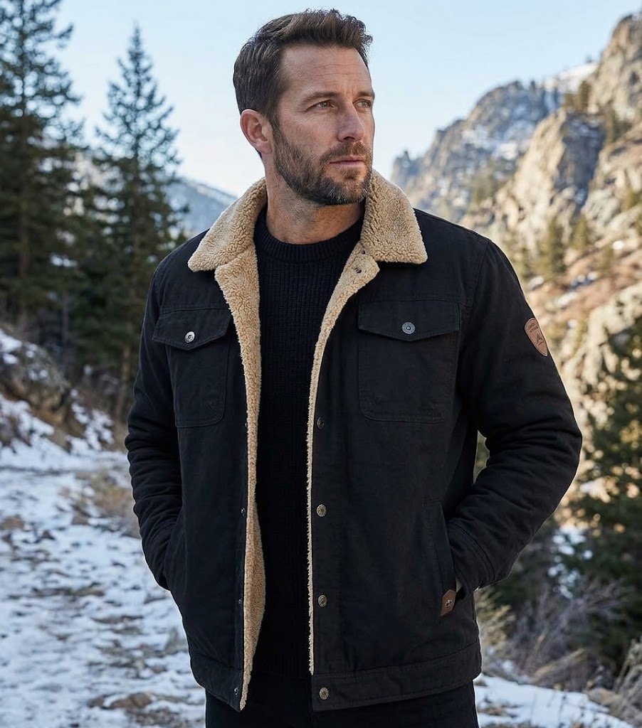Men’s Sherpa Lined Winter Jacket – Premium & Cozy Coat - Alternate View