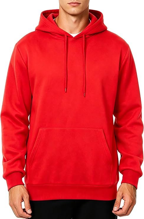 Men’s Fleece Hoodie Pullover with Drawstring Kangaroo Pocket - Alternate