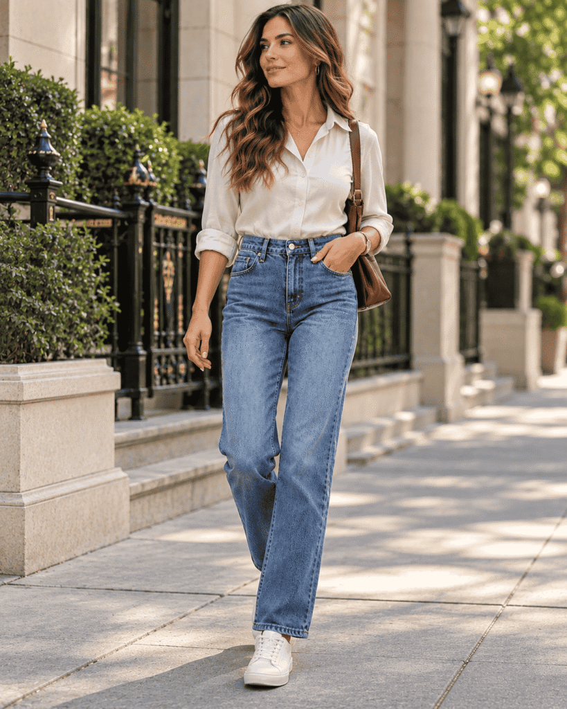 high waisted jeans