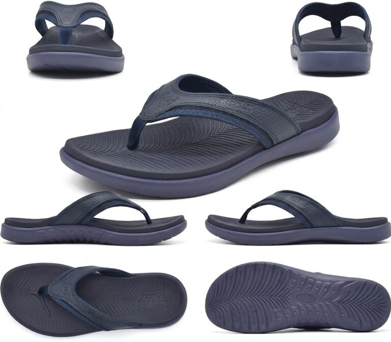 KuaiLu Men’s Orthotic Flip Flops with Arch Support & Yoga Mat Footbed - Alternate