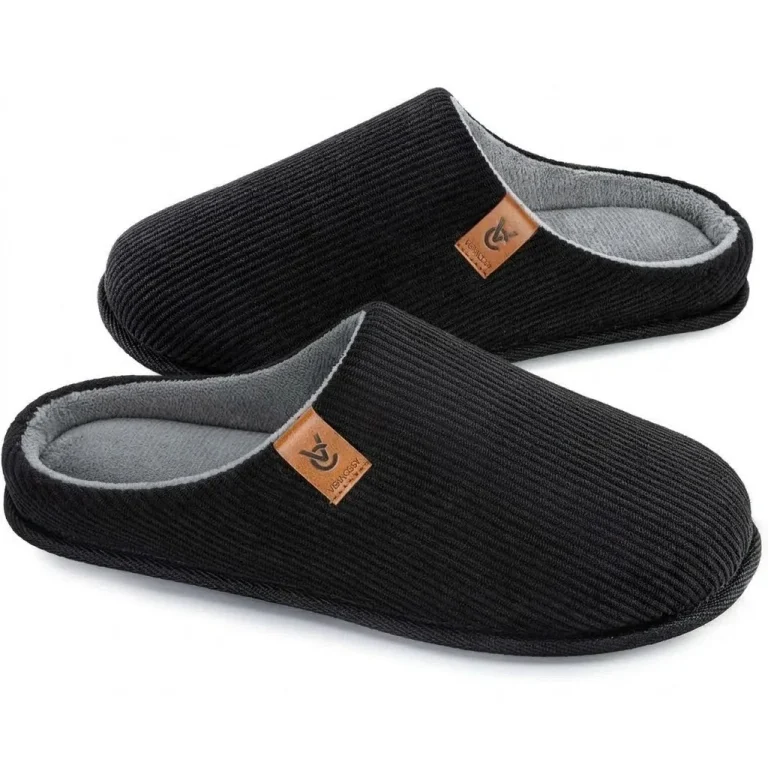 VeraCosy Men’s Memory Foam Corduroy Moccasin Slippers