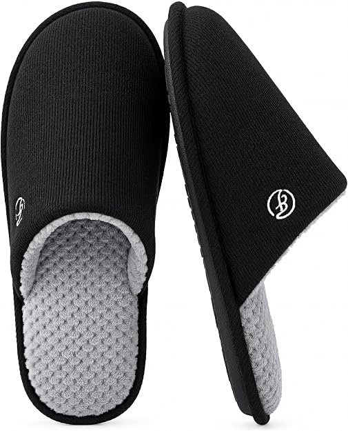 EverFoams Men’s Cotton Knit Memory Foam Slippers