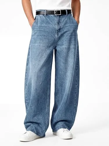 Runcati Baggy Barrel Jeans for Men - Alternate