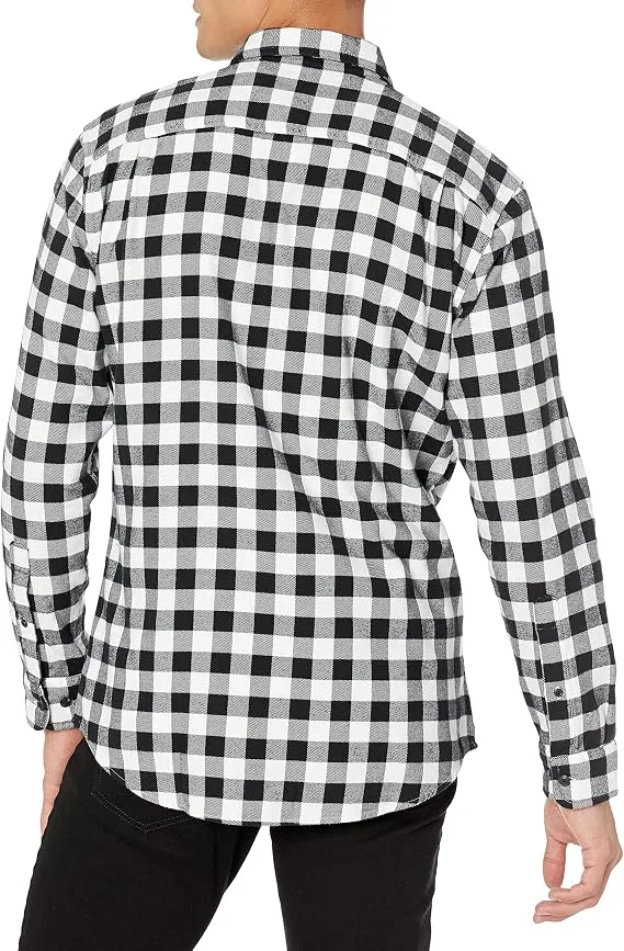 Amazon Essentials Men’s Regular Fit Long-Sleeve Flannel Shirt, Soft Brushed Cotton, Lightweight yet Warm - Alternate