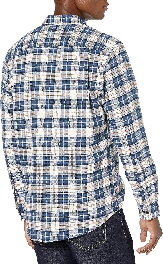 Men’s Regular Fit Long-Sleeve Flannel Shirt, Soft Brushed Cotton - Alternate