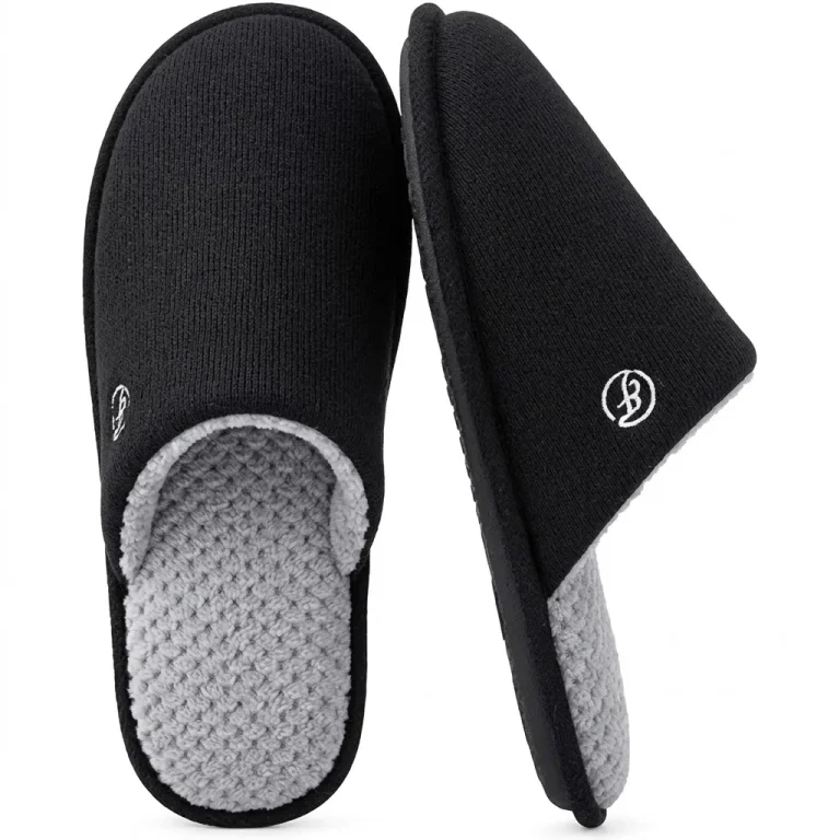 EverFoams Men’s Cotton Knit Memory Foam Slippers
