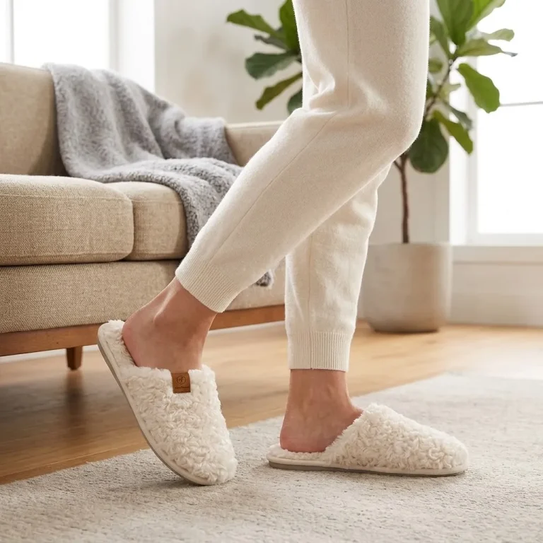EverFoams Cozy Fuzzy Slippers – Premium Memory Foam Indoor House Shoes - Alternate