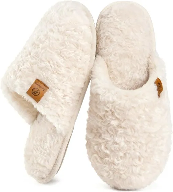 EverFoams Cozy Fuzzy Slippers – Premium Memory Foam Indoor House Shoes