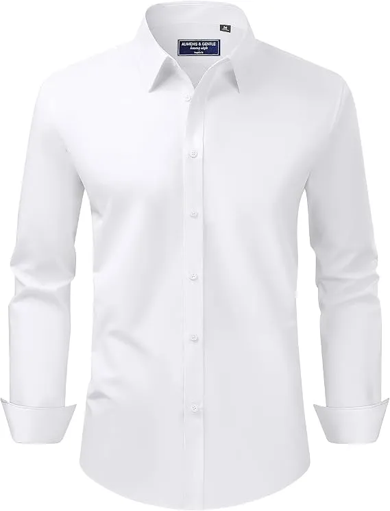 Alimens & Gentle Men’s Regular Fit Stretch Stain Shield Long-Sleeve Dress Shirt